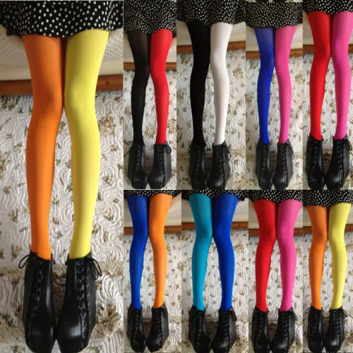 Women Spring/Summer Sexy Socks Thin Breathable Soft Long Color Blocking Tights