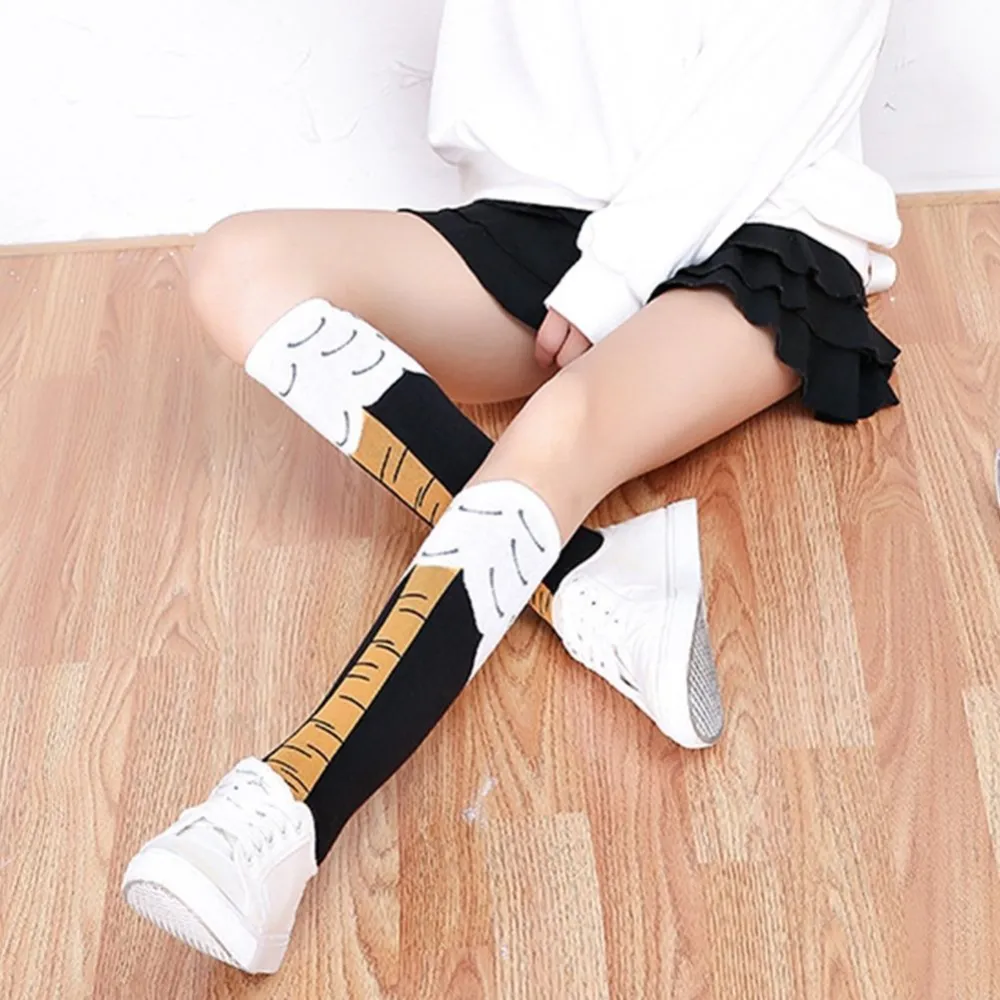 Women’s Funny Socks, Chicken Foot Print Warm Thigh High Over/Knee Length Socks