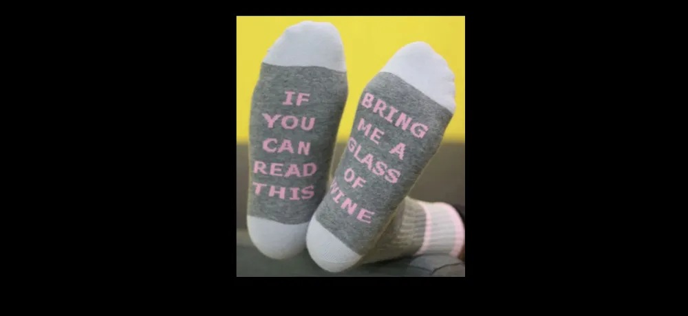 Unisex Pure Cotton Socks Interesting Letter Print On The Sole Stockings