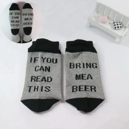 Unisex Stylish Socks Multicolor Splicing English Embroidered Stockings