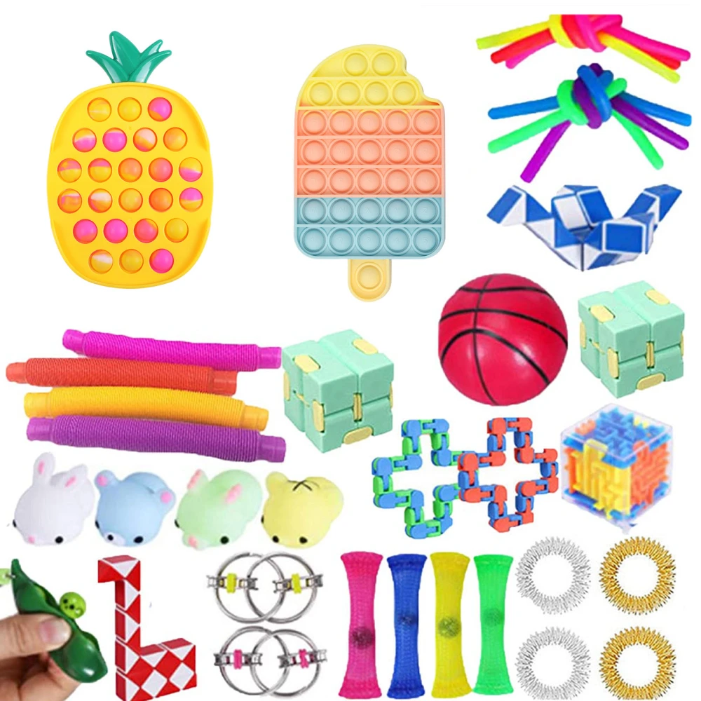 Children Decompression Toys, Stress Relief Press Type Toys Set