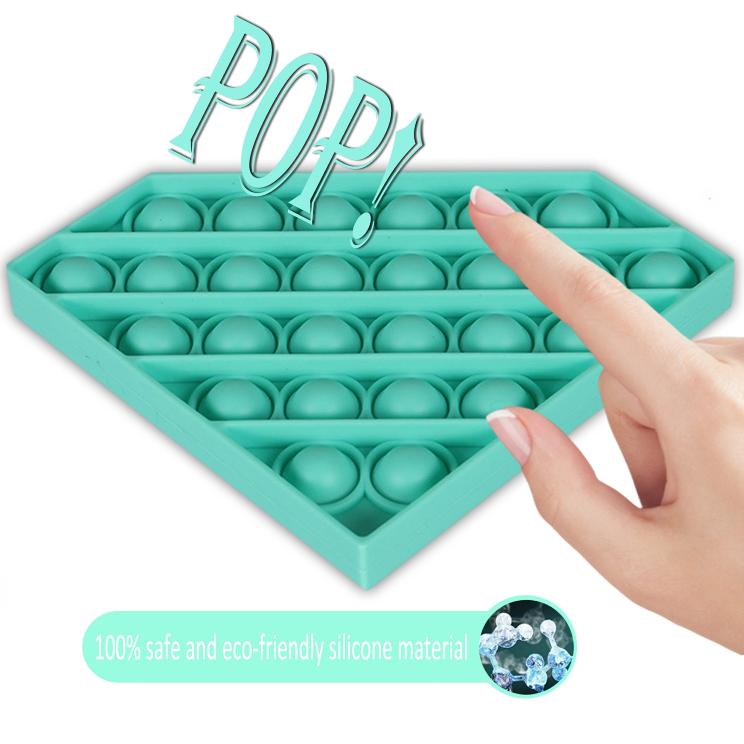 Push Pop Bubble Fidget Toy, Diamond Shape Stress Reliever Sensory Toy