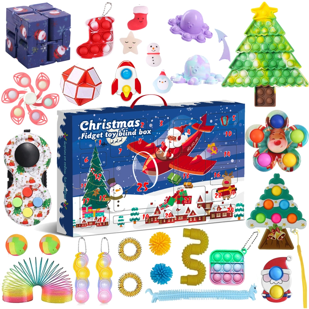 Christmas 25 Days Advent Calendar with 27 Pcs Sensory Fidget Toys