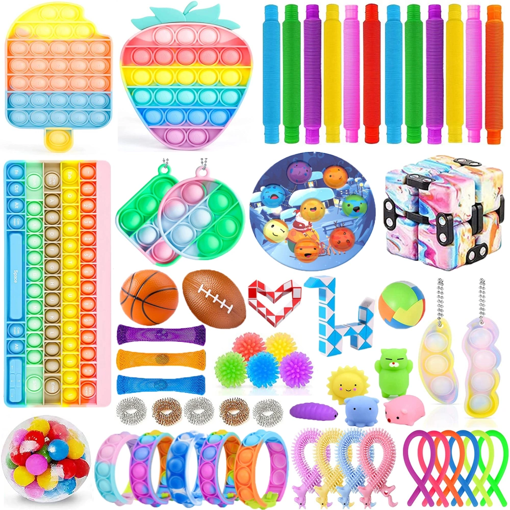 Sensory Fidget Toys Set, 58/60Pcs Colorful Stress Relief Toys Kit