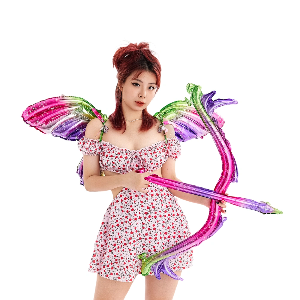 Kids Balloon Set, Inflatable Aluminum Foil Butterfly Bow and Arrow Toy