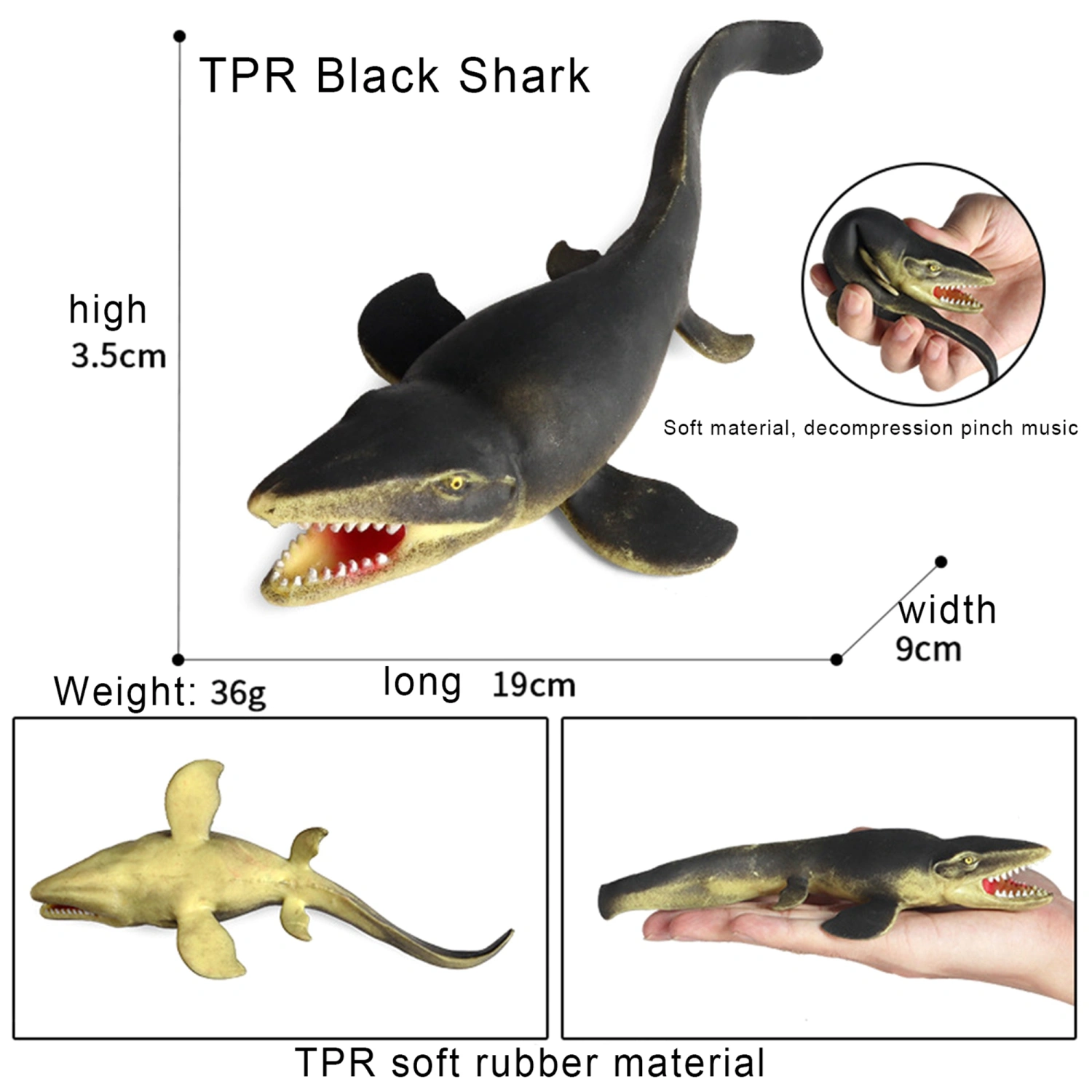 Ocean Animal Toys TPR Smelless Stretch Toys, Rubber Sea Animal Figures