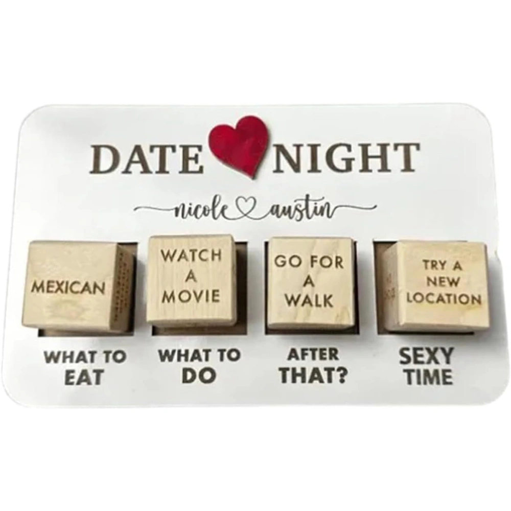 Date Night Dice for Couples, Funny Anniversary Wooden Gifts for Him