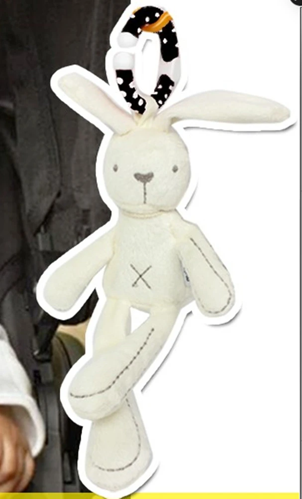 Baby Rattles Toys, Cute Rabbit Hanging Ring Soft Baby Sensory Rattles Toys