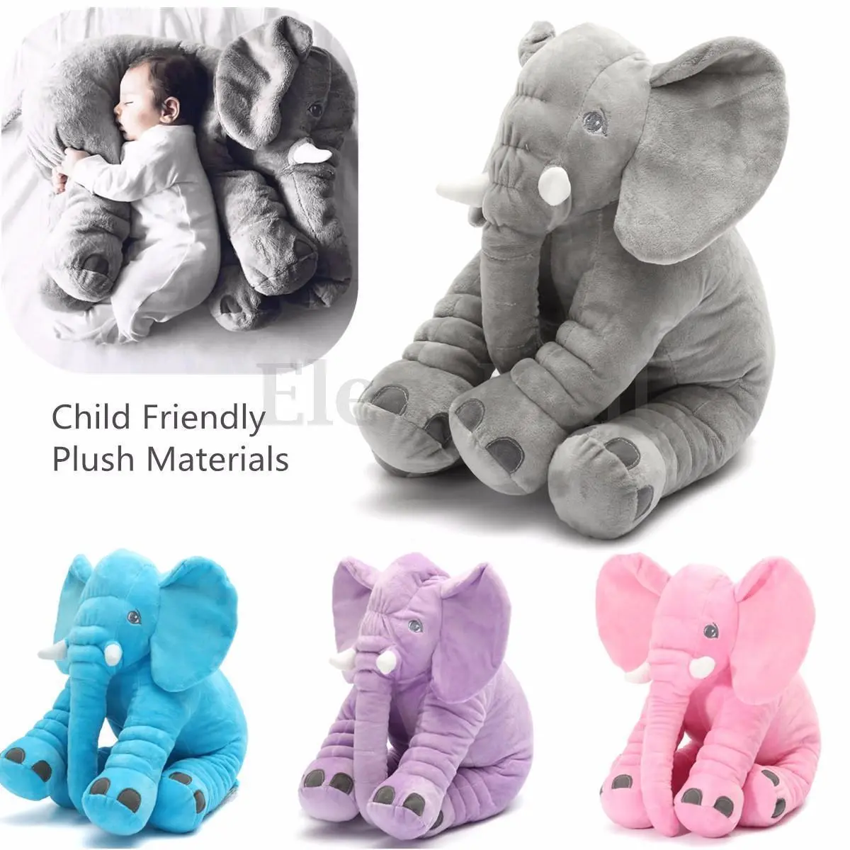 Kids Cute Elephant Plush Toys Cartoon Animal Soft Stuffed Dolls