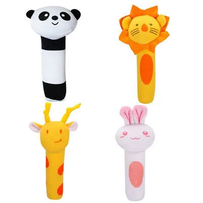 Baby Rattles Toys, Colorful Animal Bell Soft Baby Sensory Rattles Toys