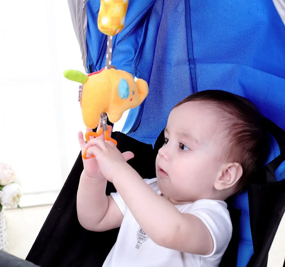 Baby Stroller Rattles Toys, Cute Frog/Cat/Elephant Hanging Dolls