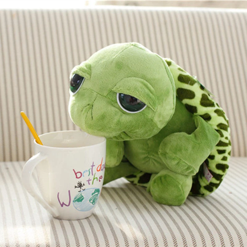 Big Eyes Tortoise Plush Toys Kids Funny Green Turtle Animal Dolls