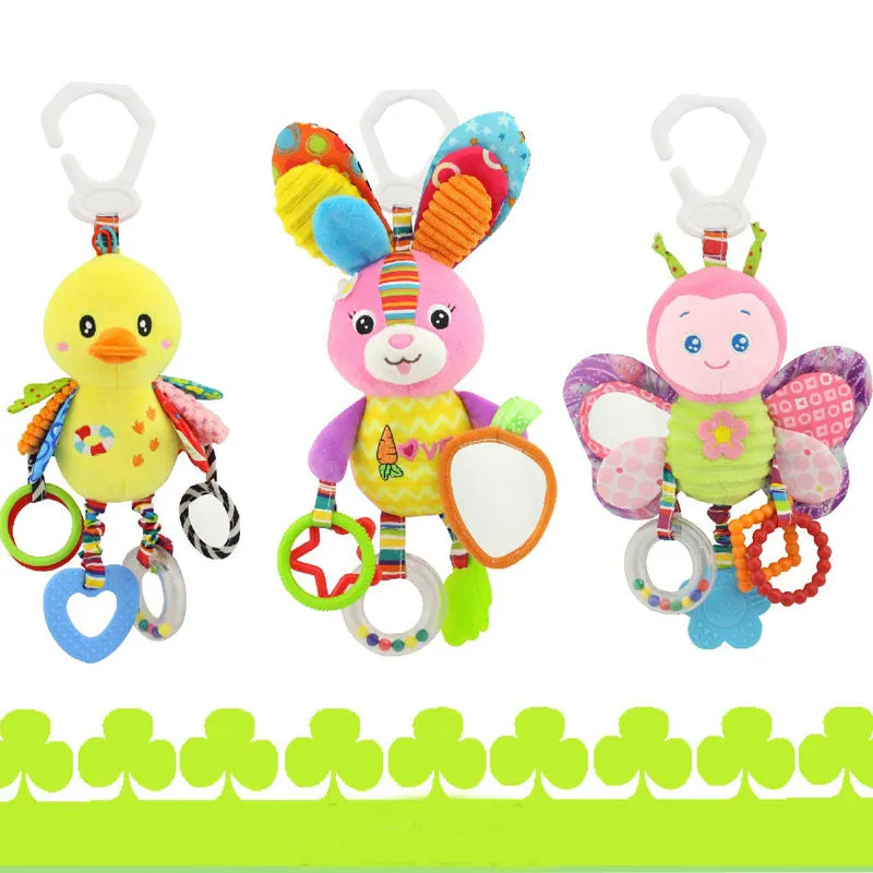 Newborn Infant Hanging Toy, Cute Cartoon Animal Doll Musical Rattles Toy