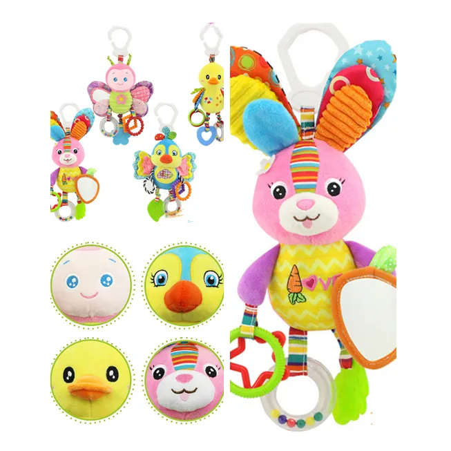 Newborn Infant Hanging Toy, Cute Cartoon Animal Doll Musical Rattles Toy