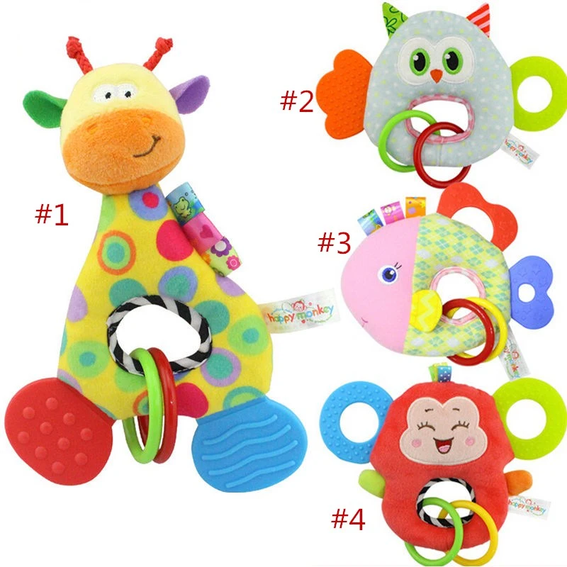 Animal Giraffe Stuffed Doll O Type Teether Doll for Kids Infant Baby