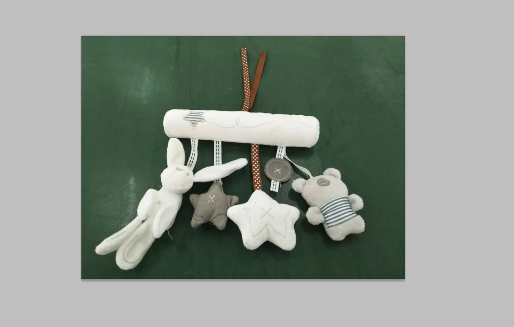 Kids Rattles Toys, Cute Rabbit Bear & Stars Straps Hanging Ring Rattles Toys