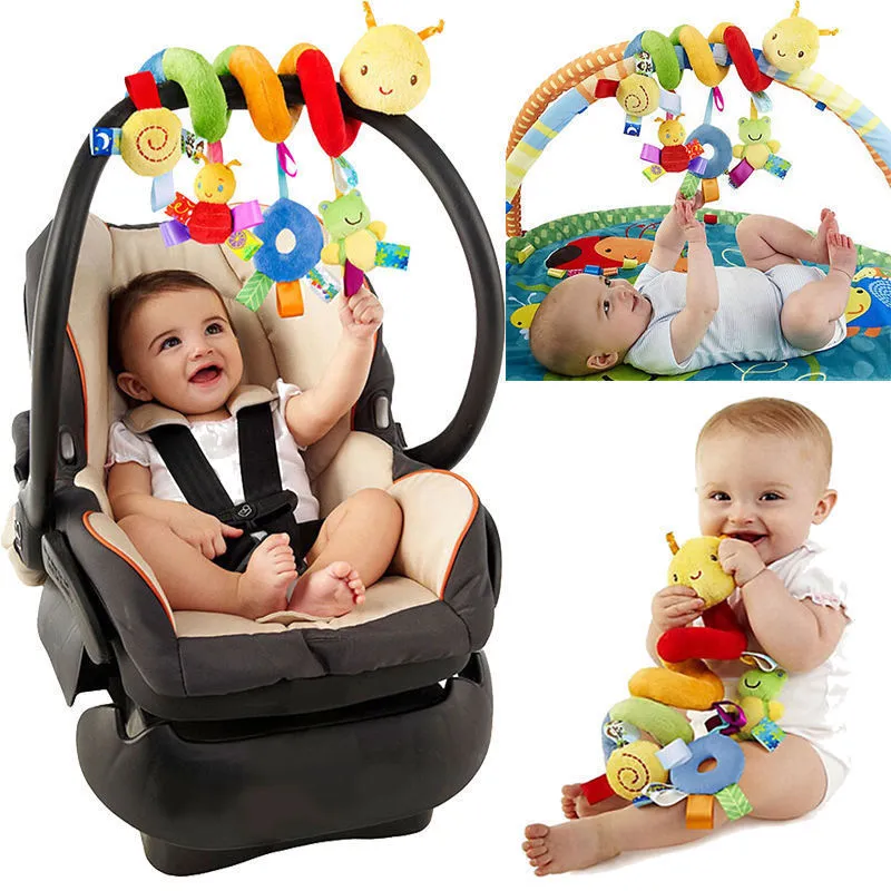 Baby Plush Hanging Toys,Cute Animals Shapes Prams Stroller Bed Spiral Toys