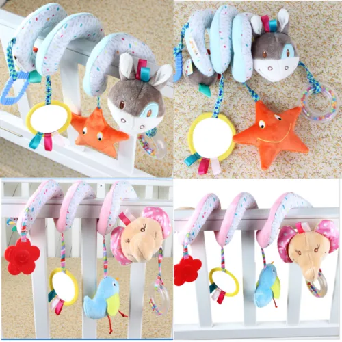 Baby Rattles Toys, Elephant/Donkey Stroller Bed Hanging Bell Dolls