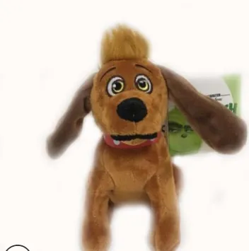 Christmas Stuffed Doll for Children, Green Grinch/ Brown Dog Plush Toy