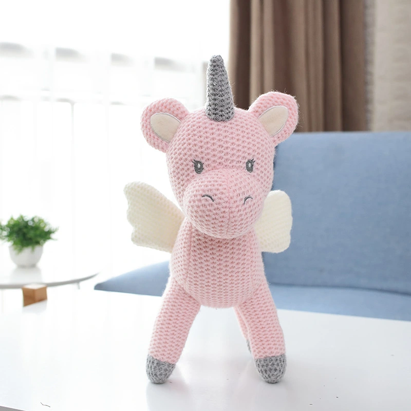 Kids Wool Knitted Plush Toys Cute Elephant Bear Dinosaur Animal Stuffed Dolls