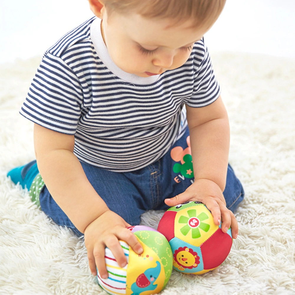 Cute Animal Print Colorful Soft Ball Early Learning Toy for Infant