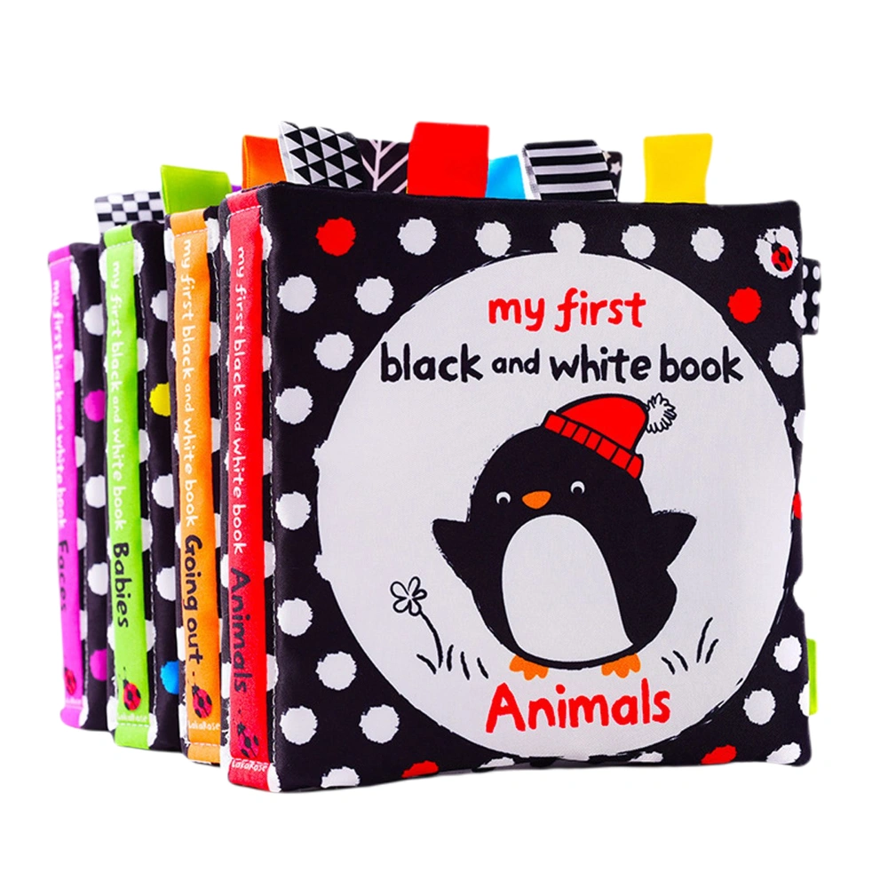 Baby Visual Label Books Black and White Cloth Books for Education