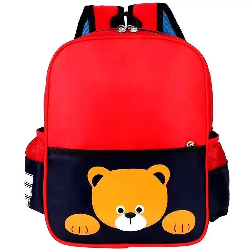 Lightweight Baby Unisex Bag, Multicolor Cartoon Print School Backpack