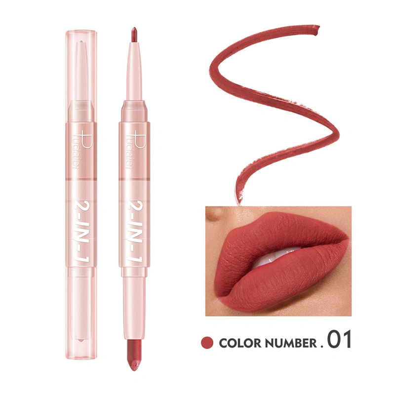 Matte Lipstick Double-ended Lip Liner and Lipstick Long Lasting Makeup