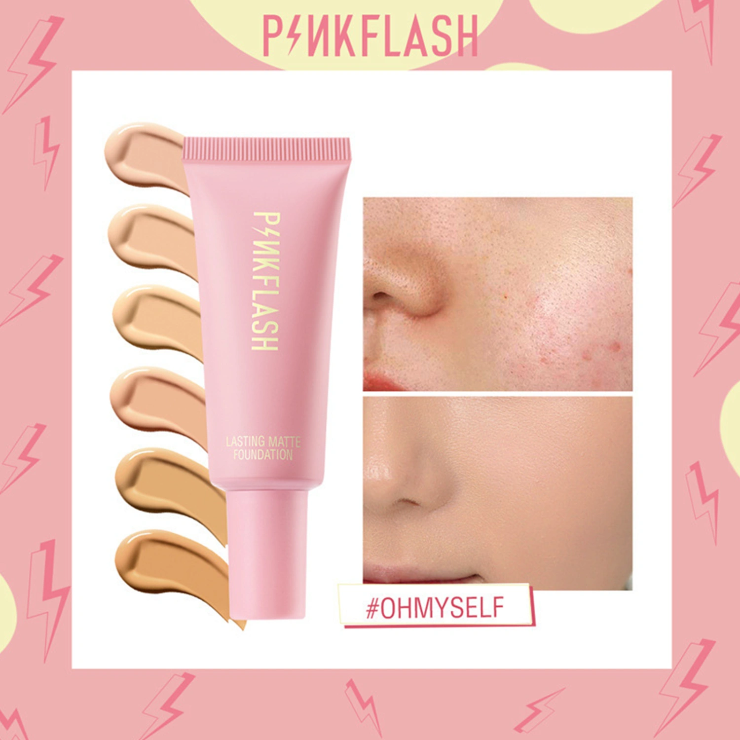 Foundation, Matte Oil Control Concealer Foundation Cream for Women