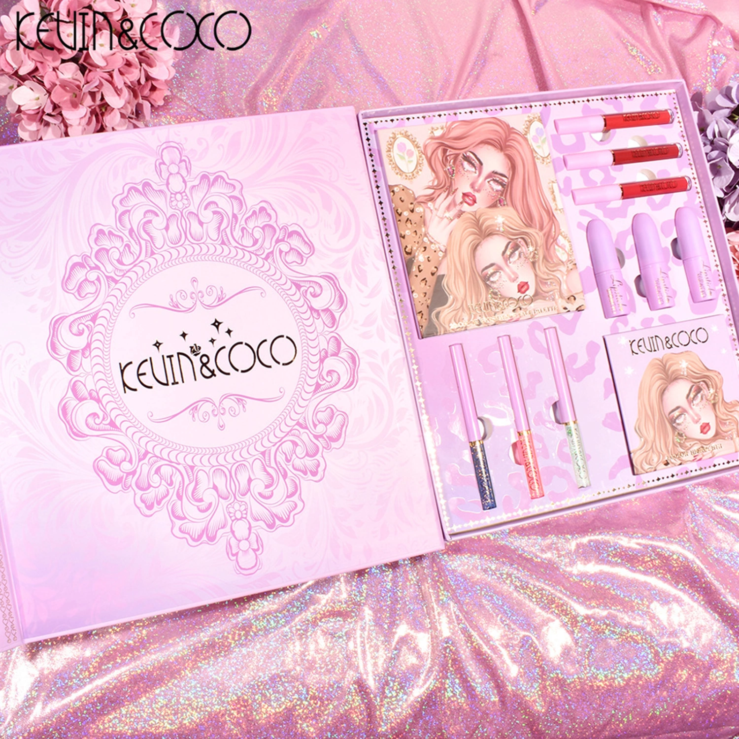 Makeup Set, Eyeshadow Palette Lipstick Lip Gloss Highlighter Cosmetics