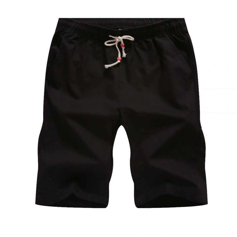 Men's Middle-Length Short Pants, Solid Color Drawstring Simple Shorts