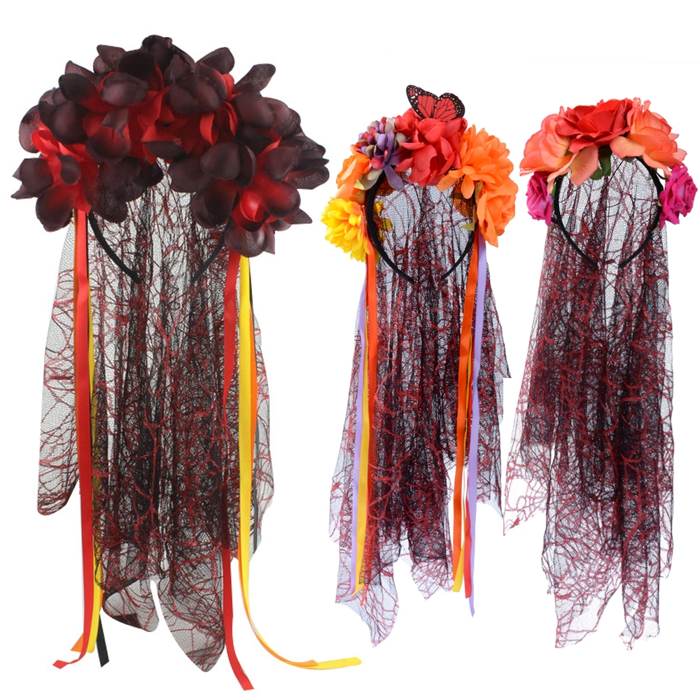 Women's Fancy Flowers Headdress, Multi-Purpose Festival Head Accessory