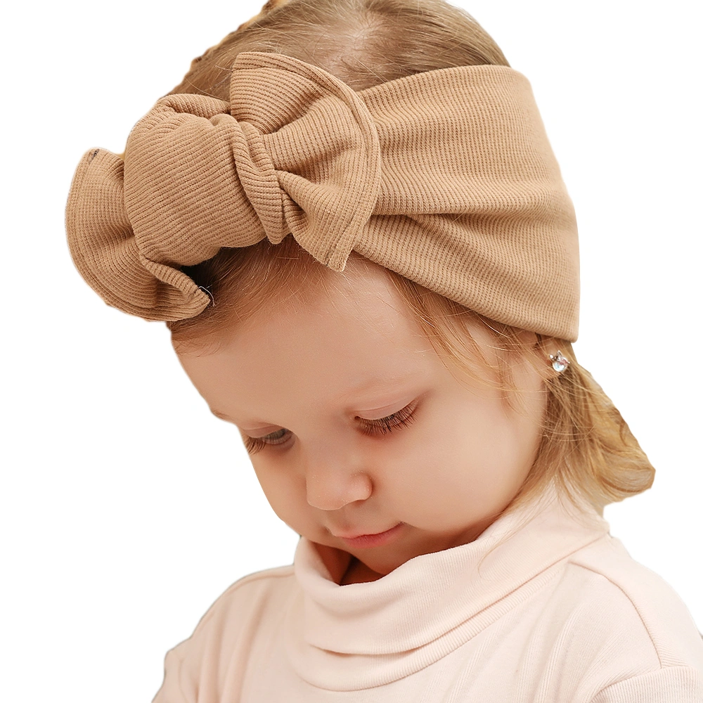 Kids Girl Baby Headband Big Simple Bow Solid Color Headwear