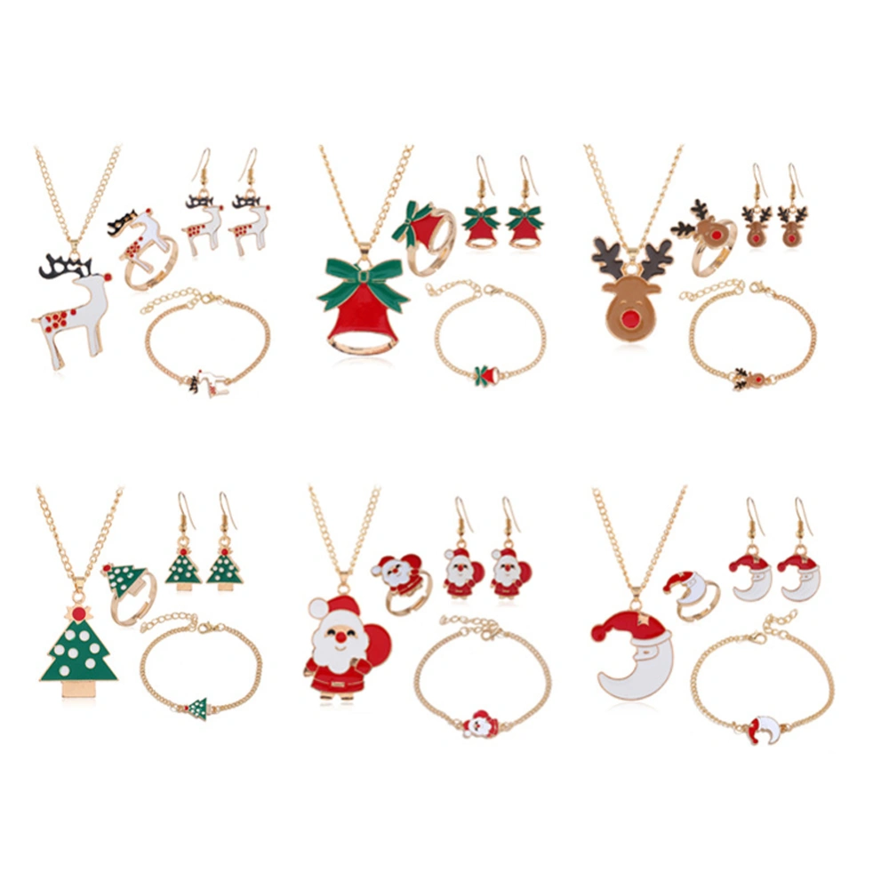 Four-Piece Jewelry Set, Fashionable Classic Christmas Style Necklace