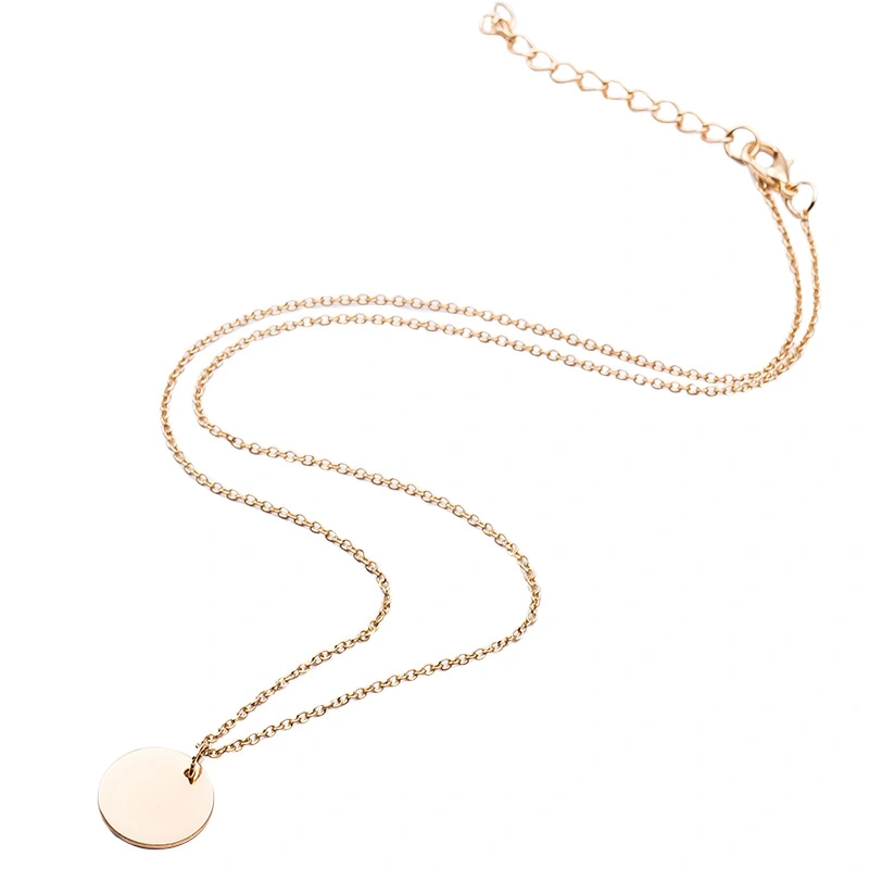 Simple Small Round Pendant Clavicle Chain Fashionable and Elegant Necklace