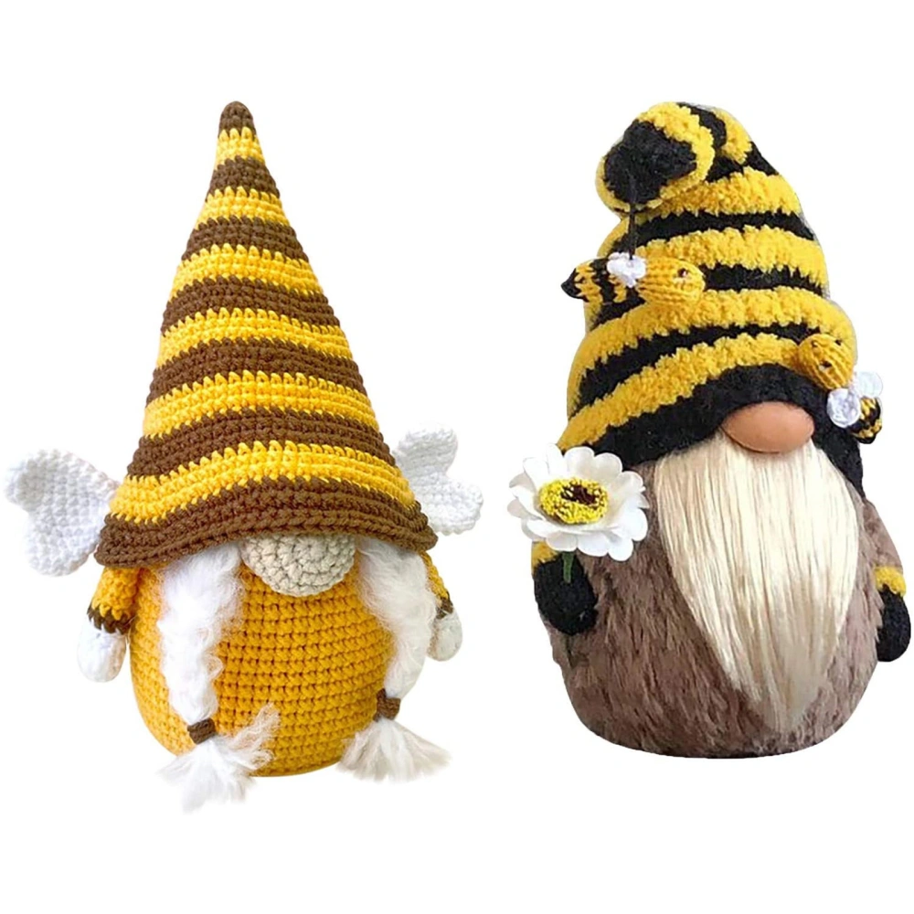 Bumble Bee Gnome Decoration, Scandinavian Nisse Dolls with Sunflower