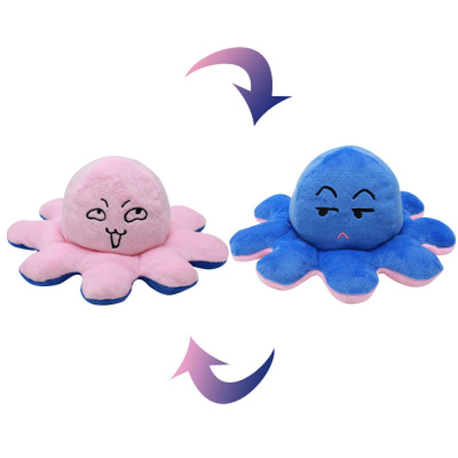 Octopus Plush Toy, Reversible Stuffed Animal for Adults Children
