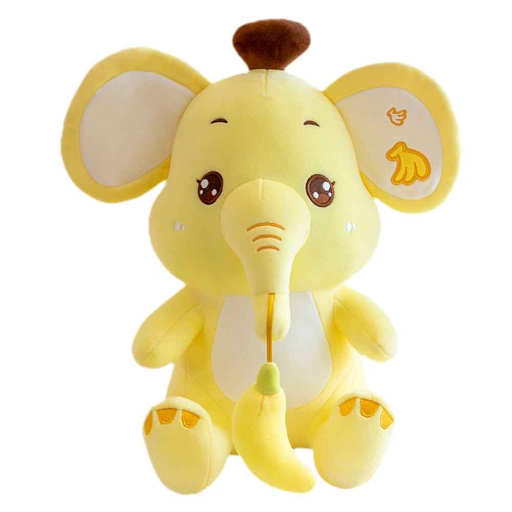 Elephant Stuffed Animal, Cute Elephant with Banana Plush Doll Gift 