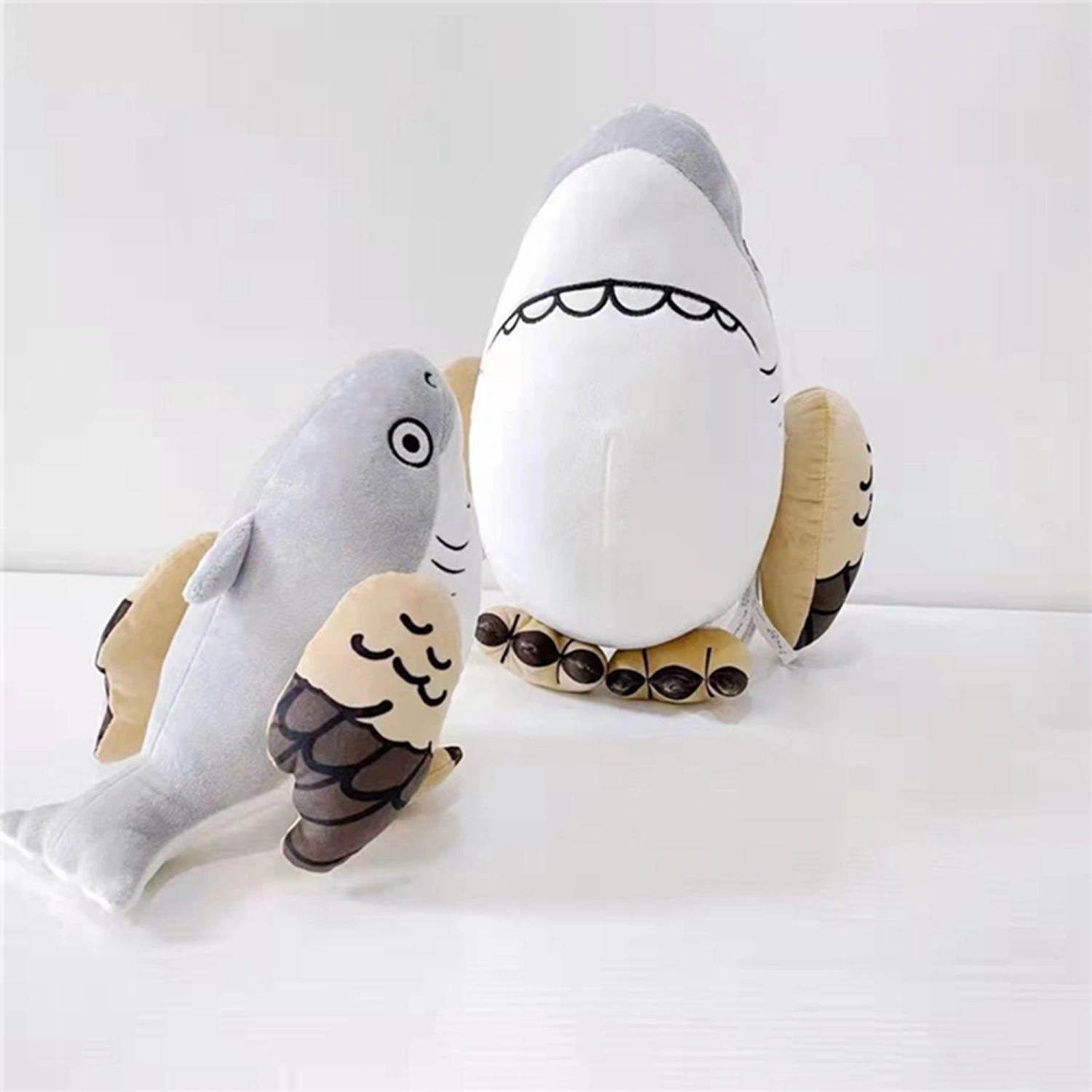 Plush Shark Dolls Funny Throw Pillows with Detachable Claw Wings