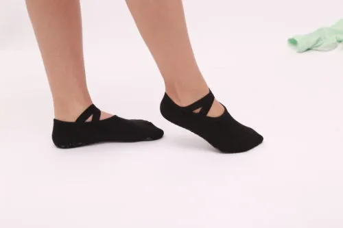 Women Yoga Socks with Grips, Solid Color Non-Slip Sticky Sock for Pilates, Barre