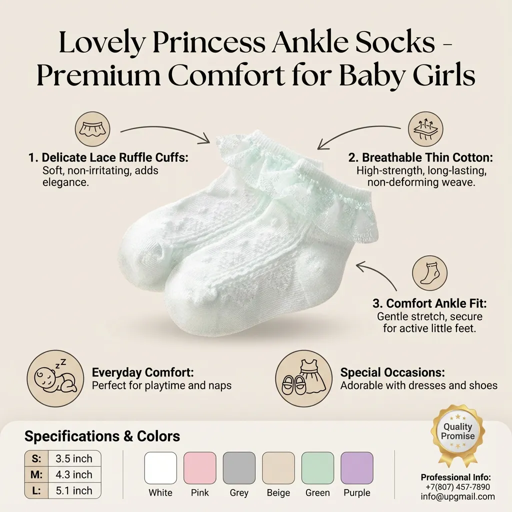 Baby Girls Cute Socks, Lovely Ankle Socks, Princess Short Socks