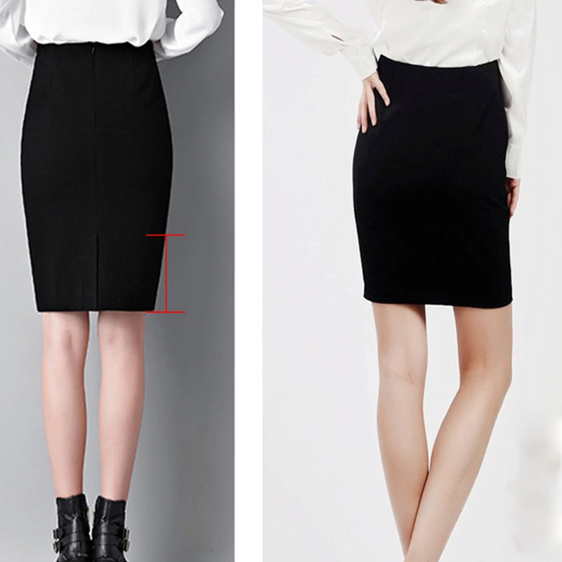 Women’s Fashion Solid Color High Waist Tight Mid-length Skirt