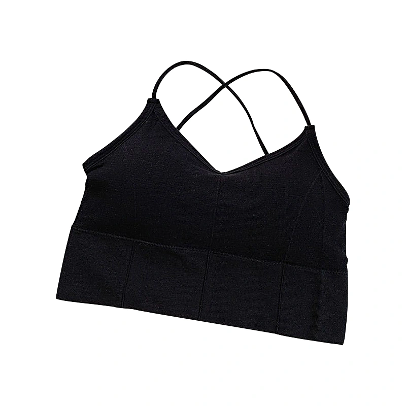 Women’s Fashion Solid Color V-neck Backless Suspender Lounge Bras