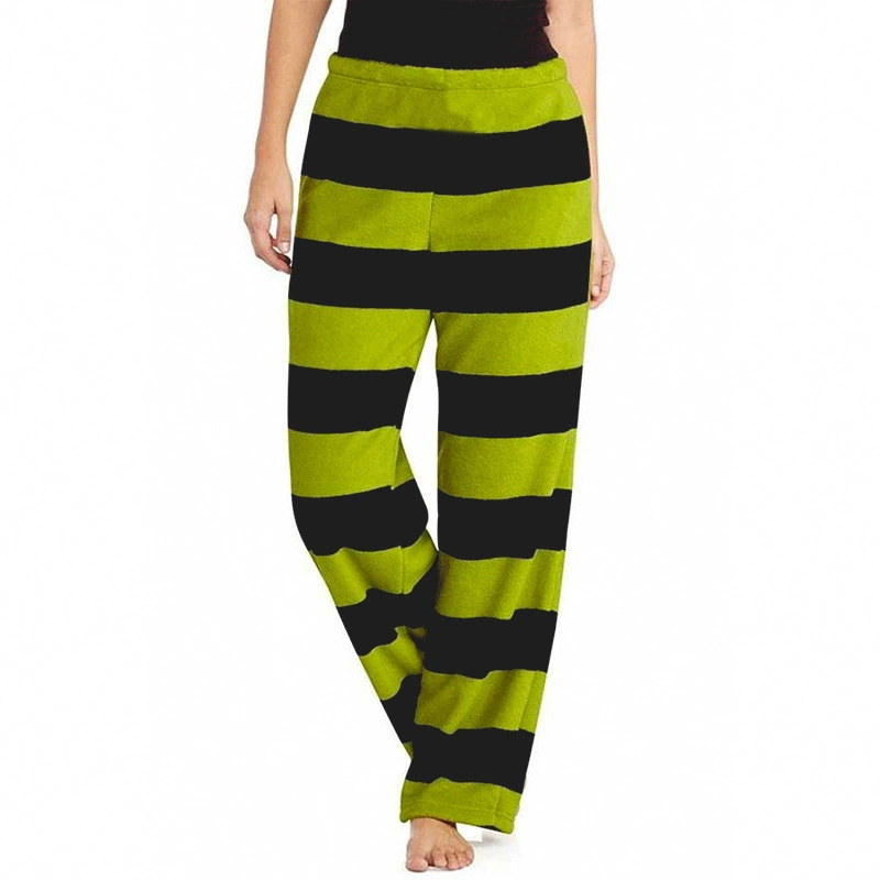 Women Wide Leg Pants, Mid Waist Striped Loose Casual Trousers 