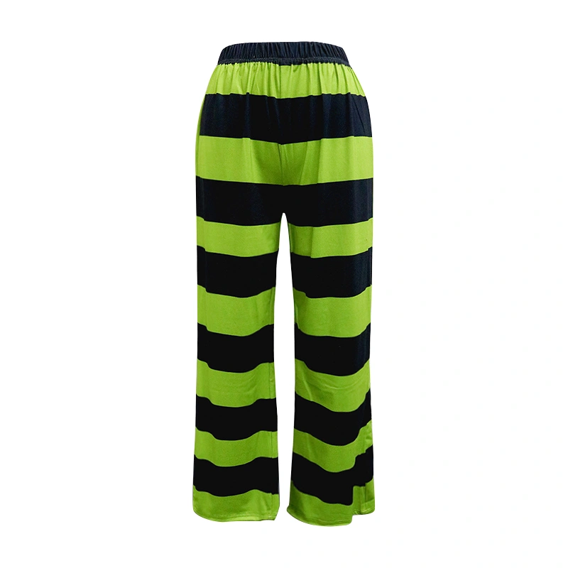 Women Wide Leg Pants, Mid Waist Striped Loose Casual Trousers 