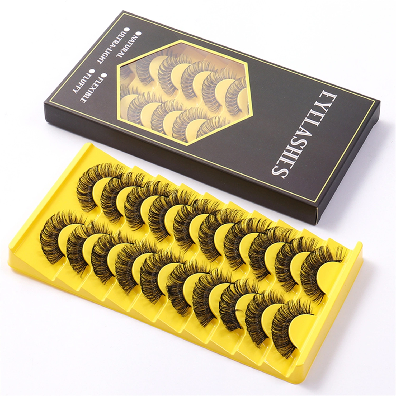 10 Pairs Dramatic Fake Eyelashes Fluffy Long Strip Lashes Eyelashes