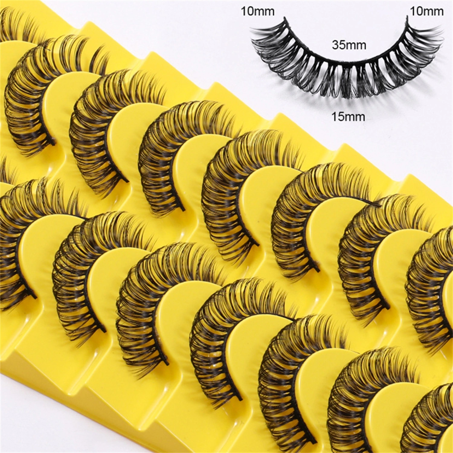 10 Pairs Dramatic Fake Eyelashes Fluffy Long Strip Lashes Eyelashes