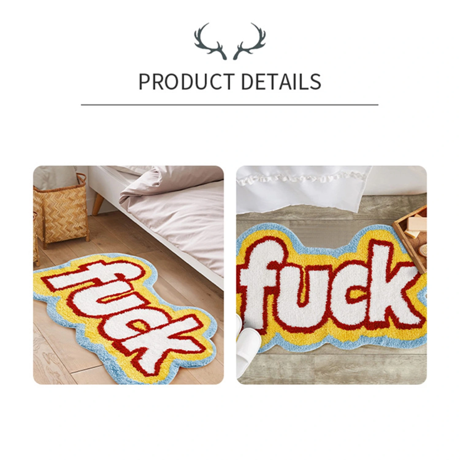 Flocking Door Mat Funny Letter Entryway Rugs Kitchen Throw Rugs 
