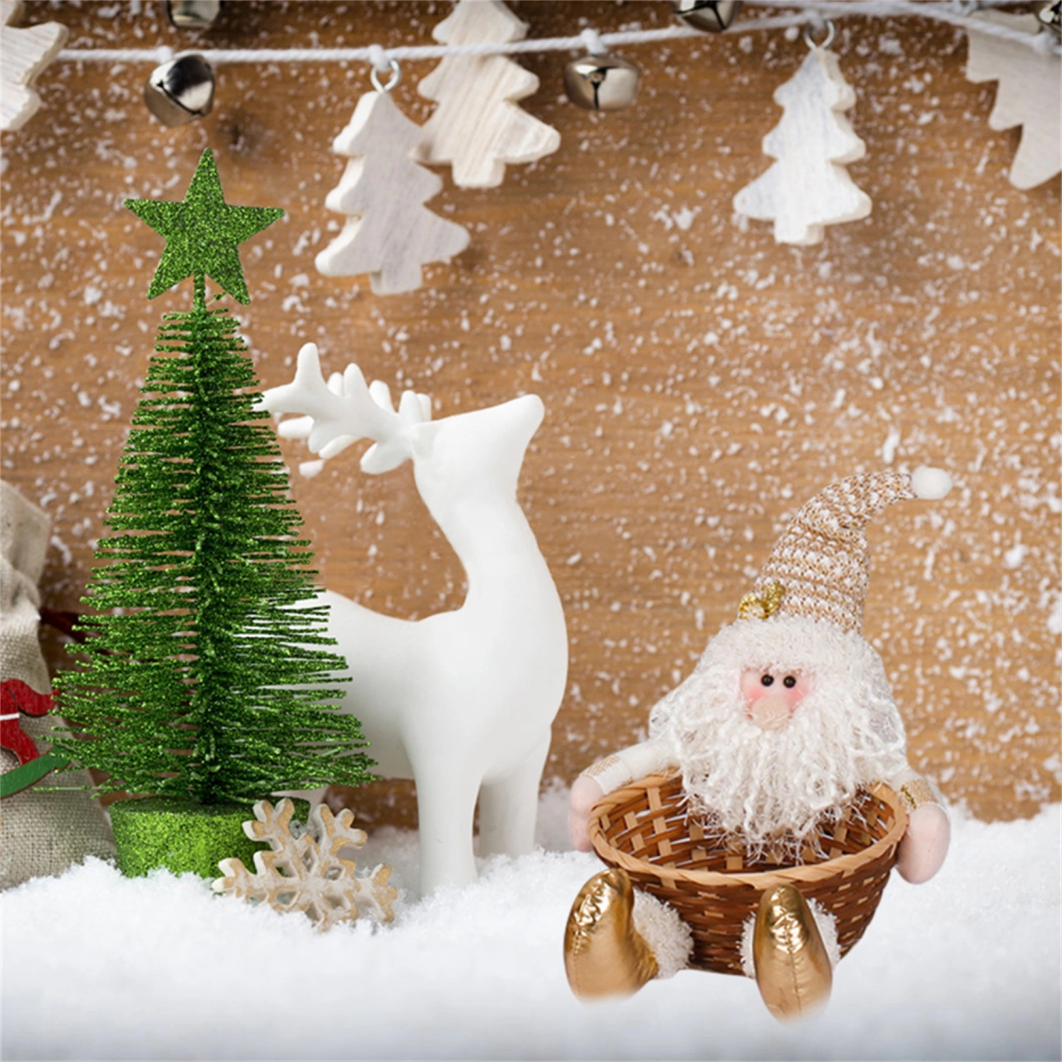 Christmas Candy Holder Basket Snowman Santa Claus Candy Basket