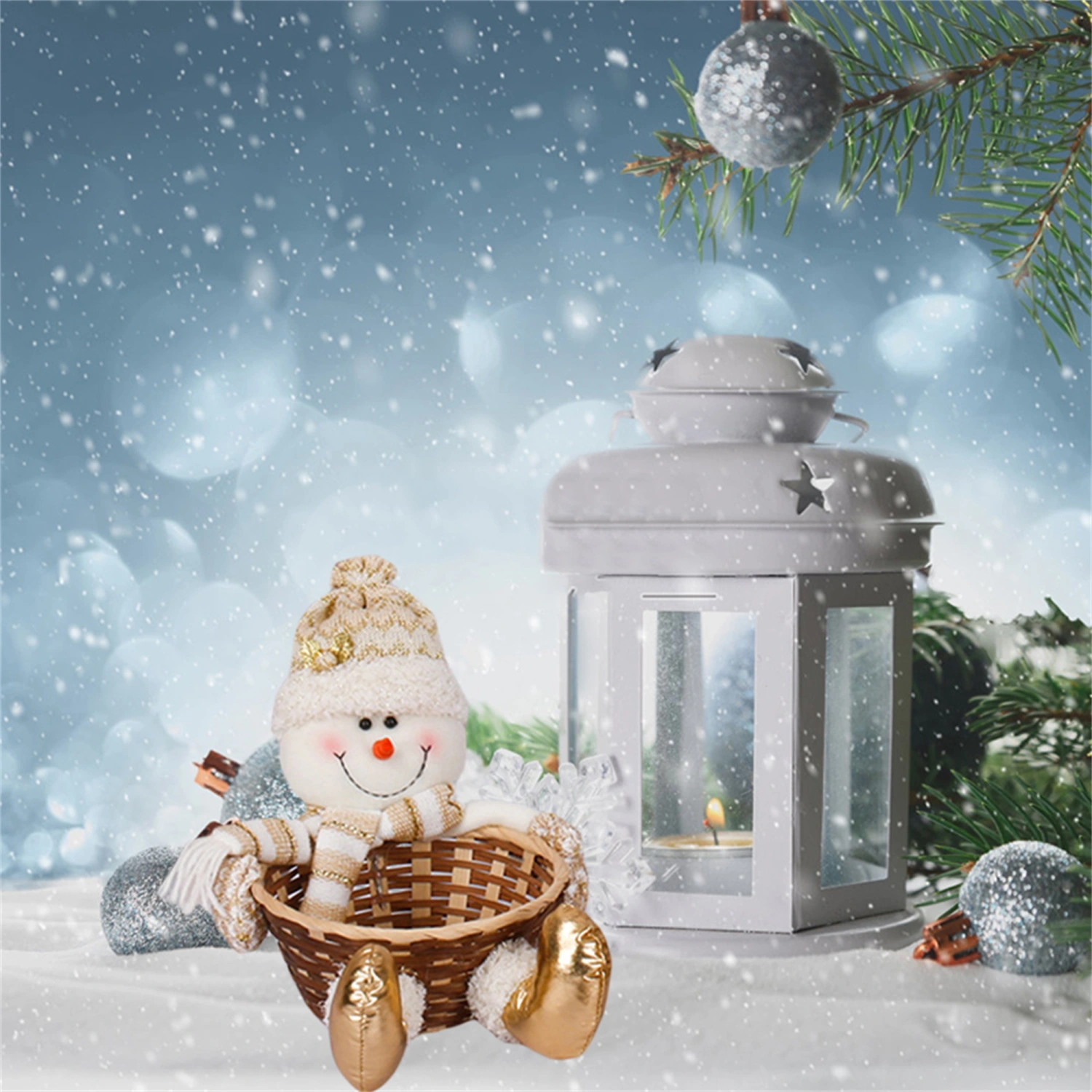 Christmas Candy Holder Basket Snowman Santa Claus Candy Basket